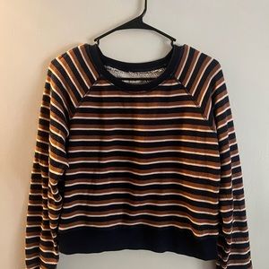 Madewell cropped striped sweater Small